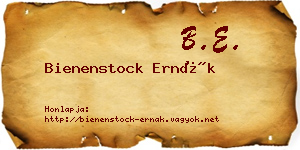 Bienenstock Ernák névjegykártya